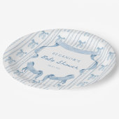 Blue Bow Coquette Blue Boy baby shower Papieren Bordje (Gekanteld)