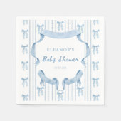 Blue Bow Coquette Blue Boy baby shower Servet (Voorkant)