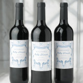 Blue Bow Coquette Blue Boy baby shower Wijn Etiket