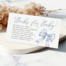 Blue Bow Coquette Boeken voor Baby Book Request Informatiekaartje