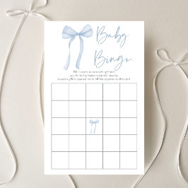 Blue Bow Coquette Boy Baby shower Bingo Spel