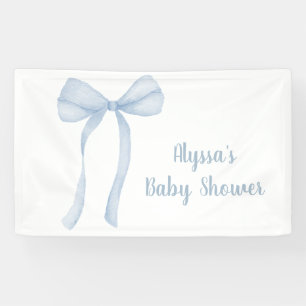 Blue Bow Coquette Boy Baby shower Spandoek