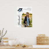 Blue Bow Coquette Graduation Cap Afstuderen Welkom Poster (Keuken)