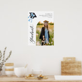 Blue Bow Coquette Graduation Cap Afstuderen Welkom Poster (Keuken)