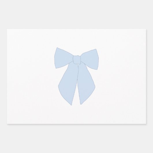 Blue Bow Coquette Inpakpapier Vel (Voorkant)