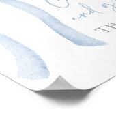 Blue Bow Coquette Kaarten en geschenken Baby showe Poster (Hoek)