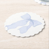 Blue Bow Coquette Kartonnen Onderzetters (Gekanteld)