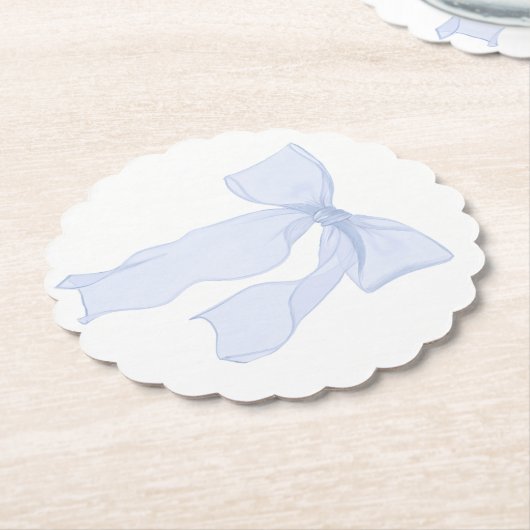 Blue Bow Coquette Kartonnen Onderzetters (Gekanteld)