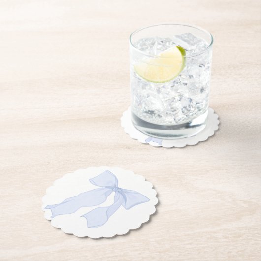 Blue Bow Coquette Kartonnen Onderzetters (Insitu)