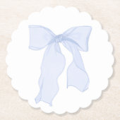 Blue Bow Coquette Kartonnen Onderzetters (Voorkant)