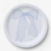 Blue Bow Coquette Papier Bord (Voorkant)