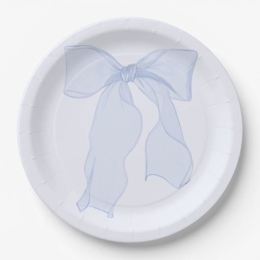 Blue Bow Coquette Papier Bord (Voorkant)