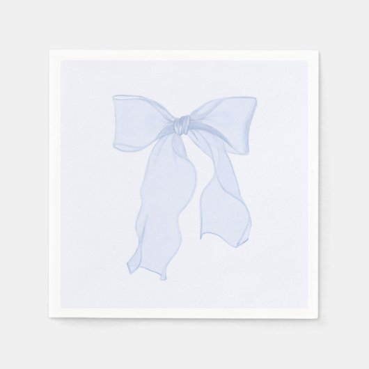 Blue Bow Coquette papier Servet (Voorkant)