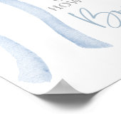 Blue Bow Coquette Raad eens hoeveel Baby shower Poster (Hoek)