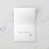 Blue Bow Coquette Script Sweet 16 Thank You Bedankkaart (Binnen)