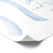 Blue Bow Coquette Sweet Treats Baby shower Sign Poster (Hoek)