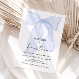 Blue Bow Coquette Verjaardag Kaart