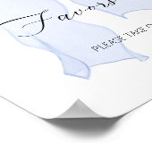 Blue Bow Coquette Verjaardagsfeestje Favorieten Poster (Hoek)