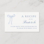 Blue Bow Coquette Vrijgezellenfeest Deel een recep Informatiekaartje (Voorkant)