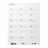 Blue Bow Cream Candy Cane Christmas Etiket (Full Sheet)