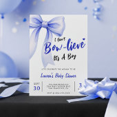 Blue Bow Cute It's a Boy Baby Shower Kaart