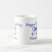 Blue bow CUTIE ADD NAME BABY Happy Birthday Koffiemok (Center)