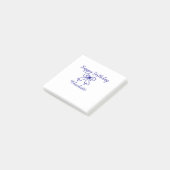 Blue bow CUTIE ADD NAME BABY Happy Birthday Post-it® Notes (Schuin)