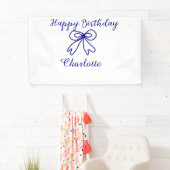 Blue bow CUTIE ADD NAME BABY Happy Birthday Spandoek (Insitu)