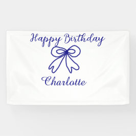 Blue bow CUTIE ADD NAME BABY Happy Birthday Spandoek