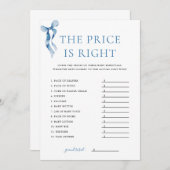 Blue Bow De prijs is de juiste Baby shower Game Ka Kaart (Voorkant / Achterkant)