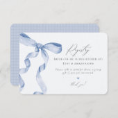 Blue Bow De uitnodiging van het Knoopregister kopp Informatiekaartje (Voorkant / Achterkant)
