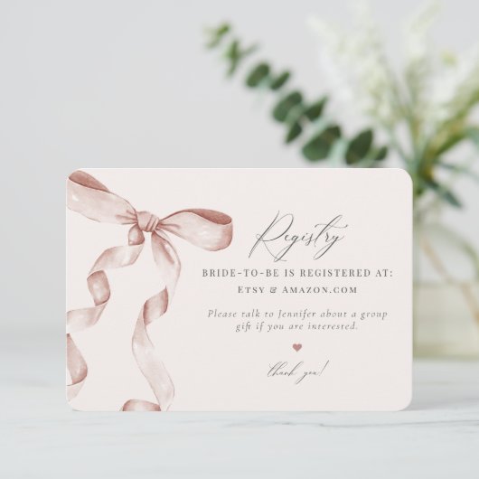 Blue Bow De uitnodiging van het Knoopregister kopp Informatiekaartje (Staand voorkant)