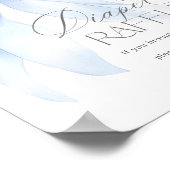 Blue Bow Diaper Raffle Floral Baby shower Poster (Hoek)