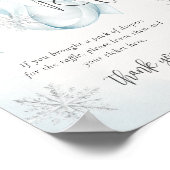 Blue Bow Diaper Raffle Sign Baby Shower Poster (Hoek)