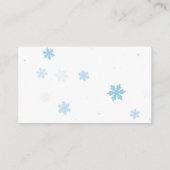 Blue Bow Diaper Raffle Winter Baby Shower  Informatiekaartje (Achterkant)