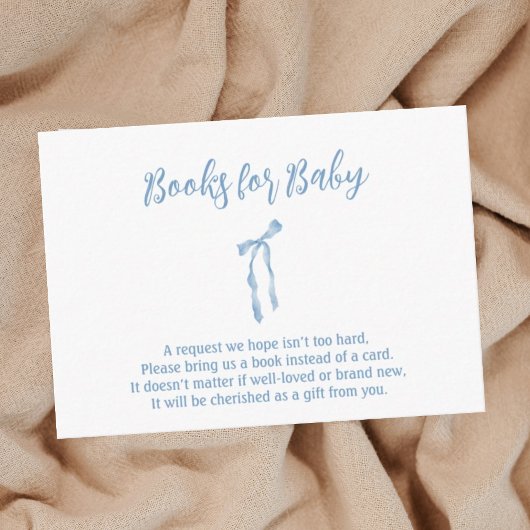 Blue bow eenvoudige baby showers behuizing kaart