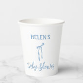 Blue bow eenvoudige jongens baby shower cup papieren bekers (Voorkant)
