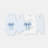 Blue Bow Elegant Baby shower Bedankdoosjes (Uitgevouwen)