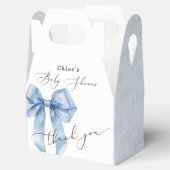 Blue Bow Elegant Baby shower Bedankdoosjes (Geopend)