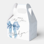 Blue Bow Elegant Baby shower Bedankdoosjes (Voorkant Zijde)