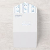  Blue Bow Elegant Boy Baby shower All In One Uitnodiging (Buitenkant)