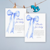 Blue Bow elegante baby boek aanvraag Informatiekaartje