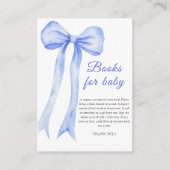 Blue Bow elegante baby boek aanvraag Informatiekaartje (Voorkant)