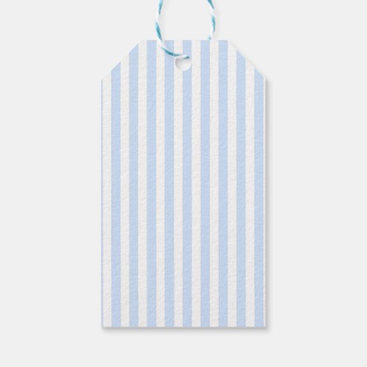 Blue Bow en Stripe Doop Favoriet Gift Label Cadeaulabel (Achterkant)