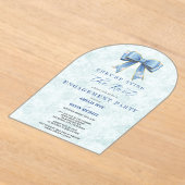 Blue Bow Engagement Invitation – Japanese Style Acryl Uitnodigingen (Laagn)