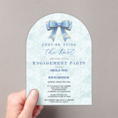 Blue Bow Engagement Invitation – Japanese Style Acryl Uitnodigingen (Insitu (Draagbaar))