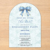 Blue Bow Engagement Invitation – Japanese Style Acryl Uitnodigingen (Voorkant)