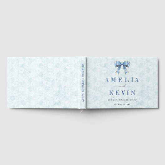Blue Bow Engagement Invitation – Japanese Style Gastenboek (Volledig)