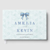 Blue Bow Engagement Invitation – Japanese Style Gastenboek (Voorkant)