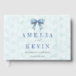 Blue Bow Engagement Invitation – Japanese Style Gastenboek